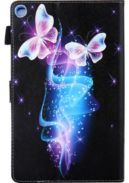 Desen Baskı Deri Kart Tutucu Samsung Galaxy Tab A 10.1 (2019) T510 T515 BUTTERFLY Tablet Kılıfı (Yurt Dışından)