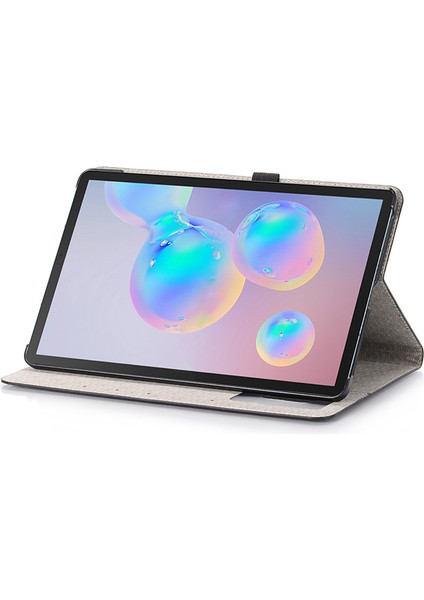 Timsah Dokulu Cüzdan Deri Akıllı Samsung Galaxy Tab S6 Lite (2020) P610 P615 (2022 2024) SIYAH Tablet Kılıfı (Yurt Dışından)