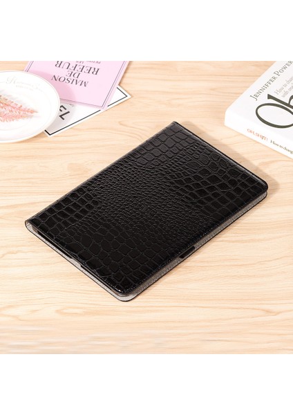 Timsah Dokulu Cüzdan Deri Akıllı Samsung Galaxy Tab S6 Lite (2020) P610 P615 (2022 2024) SIYAH Tablet Kılıfı (Yurt Dışından)