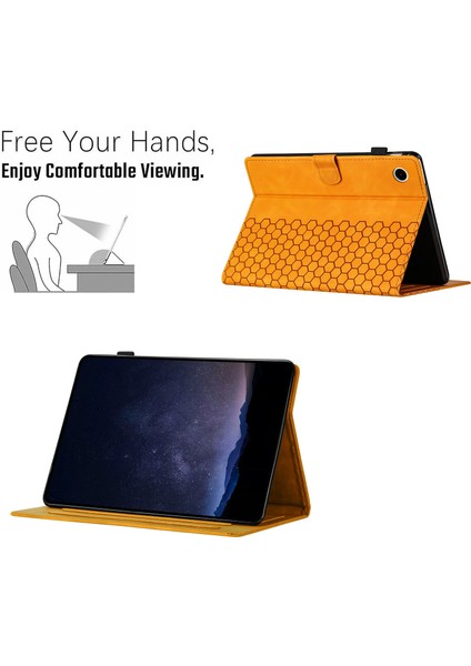 Samsung Galaxy Tab A8 10.5 (2022 2021) Petek Baskılı Kart Yuvalı Deri Tablet Kılıfı (Yurt Dışından)