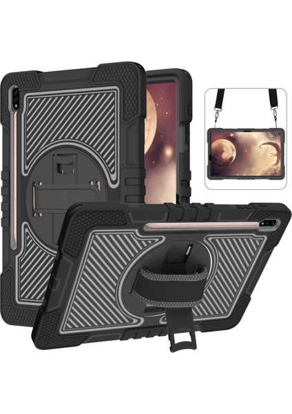 Samsung Galaxy Tab S7 s8 Crossbody Omuz Askısı Döner Kickstand Tablet Kılıfı (Yurt Dışından)
