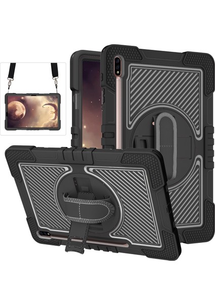 Samsung Galaxy Tab S7 s8 Crossbody Omuz Askısı Döner Kickstand Tablet Kılıfı (Yurt Dışından)