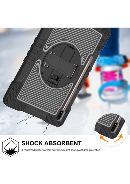 Samsung Galaxy Tab S7 s8 Crossbody Omuz Askısı Döner Kickstand Tablet Kılıfı (Yurt Dışından)