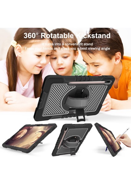 Samsung Galaxy Tab S7 s8 Crossbody Omuz Askısı Döner Kickstand Tablet Kılıfı (Yurt Dışından)