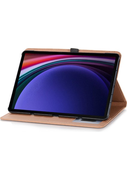 Samsung Galaxy Tab S9 Kart Yuvaları Çapraz Doku Pu Deri Tablet Kılıfı (Yurt Dışından)