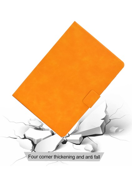 Samsung Galaxy Tab A 10.1 (2019) T510 T515 Sığır Derisi Doku Pu Deri Kart Tutucu Katlanabilir Stand Tablet Kılıfı (Yurt Dışından)