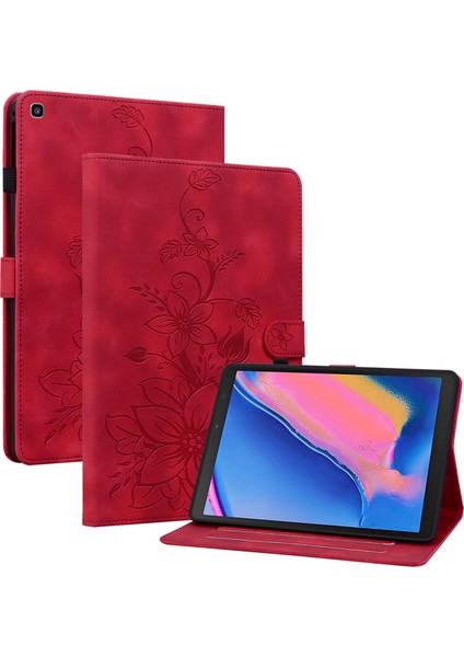 Samsung Galaxy Tab A 8.0 (2019) SM T290 (WI FI) SM T295 (LTE) SM T297 Çiçek Baskı Pu Deri Tablet Kılıfı (Yurt Dışından)
