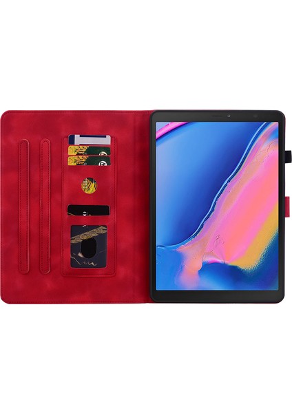 Samsung Galaxy Tab A 8.0 (2019) SM T290 (WI FI) SM T295 (LTE) SM T297 Çiçek Baskı Pu Deri Tablet Kılıfı (Yurt Dışından)