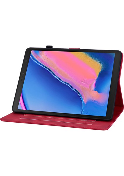 Samsung Galaxy Tab A 8.0 (2019) SM T290 (WI FI) SM T295 (LTE) SM T297 Çiçek Baskı Pu Deri Tablet Kılıfı (Yurt Dışından)