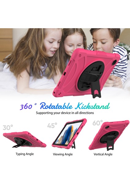 Samsung Galaxy Tab A8 10.5 (2021 2022) Silikon Pc Döner Sağlam Tablet Kılıfı (Yurt Dışından)