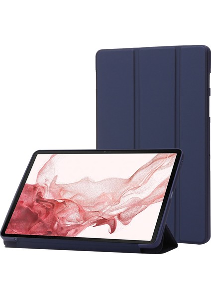 Samsung Galaxy Tab S8 Otomatik Uyandırma uyku Fonksiyonu Çizilmez Yumuşak Silikon Deri Üç Katlı Stand Korumalı Tablet Kılıfı (Yurt Dışından)