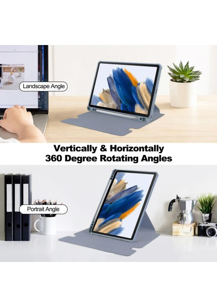 Samsung Galaxy Tab A9 Döner Standlı Pu Akrilik Bluetooth Klavyeli Tablet Kılıfı (Yurt Dışından)