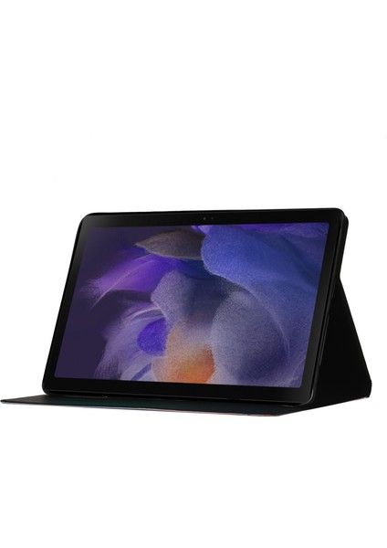 Samsung Galaxy Tab A9 Deri Kart Tutucu Desen Akıllı Çiçekler Tablet Kılıfı (Yurt Dışından)