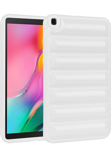 Samsung Galaxy Tab A 8.0 (2019) SM T290 (WI FI) SM T295 (Lte) Tpu Aşağı Ceket Dokulu Beyaz Tablet Kılıfı (Yurt Dışından)