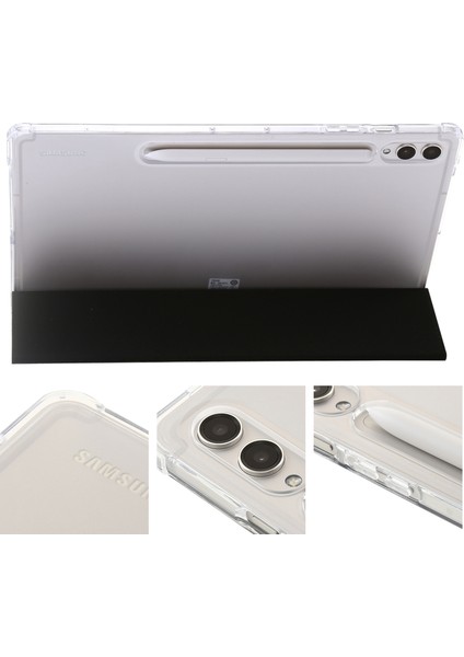 Samsung Galaxy Tab S9 Üç Katlı Stand Akıllı Pu Deri Akrilik Tpu Şeffaf Tablet Kılıfı (Yurt Dışından)
