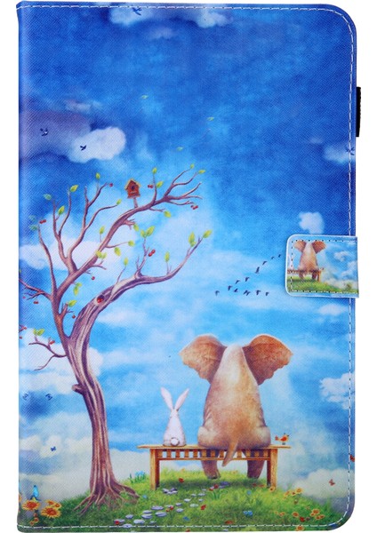 Desen Baskı Deri Standlı samsung Galaxy Tab A8 10.5 (2021) SM X200 X205 A8 10.5 (2022) FIL Tavşan Tablet Kılıfı (Yurt Dışından) fırsatları