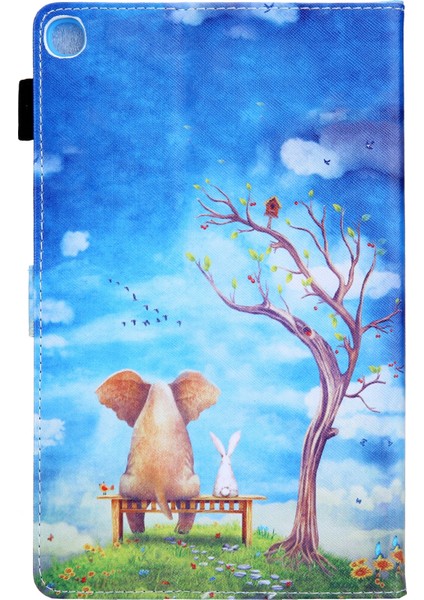 Desen Baskı Deri Standlı samsung Galaxy Tab A8 10.5 (2021) SM X200 X205 A8 10.5 (2022) FIL Tavşan Tablet Kılıfı (Yurt Dışından) indirimleri