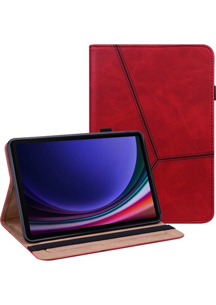 Samsung Galaxy Tab S9 s9 Fe Pu Standı Hattı Kart Yuvaları Baskılı Koruyucu Tablet Kılıfı (Yurt Dışından)