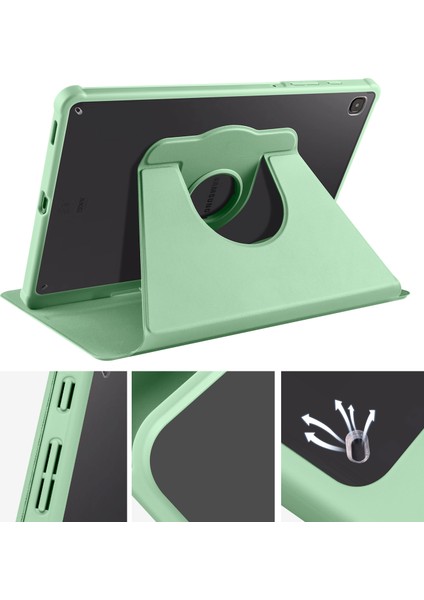 Samsung Galaxy Tab S6 Lite (2024 2022 (2020) Anti Drop Standı Pu Deri Akrilik Matcha Tablet Kılıfı (Yurt Dışından)