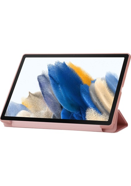 Samsung Galaxy Tab A8 10.5 (2021 2022) Koruyucu Silikon Üç Katlı Desteği Otomatik Uyandırma uyku Tablet Kılıfı (Yurt Dışından)