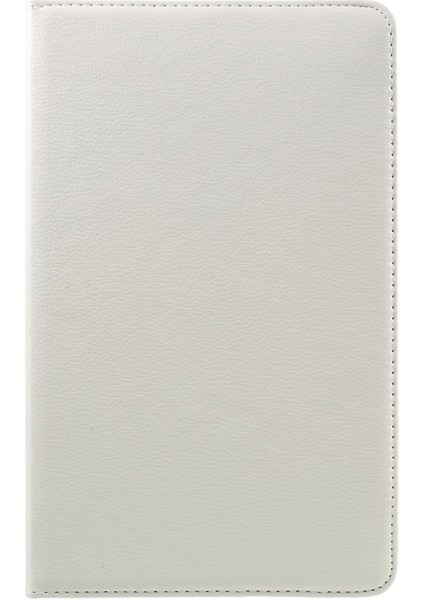 Litchi Doku Döner Stand Deri Samsung Galaxy Tab A 10.1 (2016) T580 T585 BEYAZ Tablet Kılıfı (Yurt Dışından)