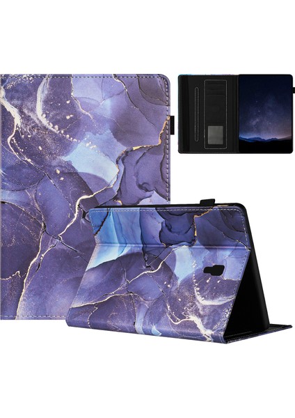 Samsung Galaxy Tab A 10.5 (2018) T590 T595 Akıllı Deri Çok Açılı Stand Mermer Desen Tablet Kılıfı (Yurt Dışından)