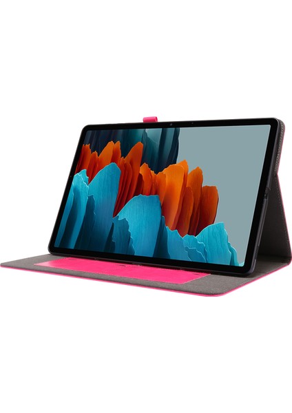 Crazy Horse Doku Iki Katlı Deri Samsung Galaxy Tab S7 s8 Rose Tablet Kılıfı (Yurt Dışından)