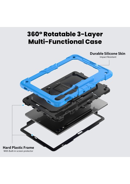 Samsung Galaxy Tab S9 FE SM X610 SM X616B Pc Silikon Pet Ekran Koruyucu Kickstand Tablet Kılıfı (Yurt Dışından) modelleri