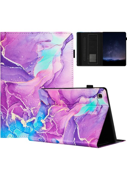 Samsung Galaxy Tab A7 Lite 8.7 Inç T220 Pu Deri Mermer Akıllı Tablet Kılıfı (Yurt Dışından)