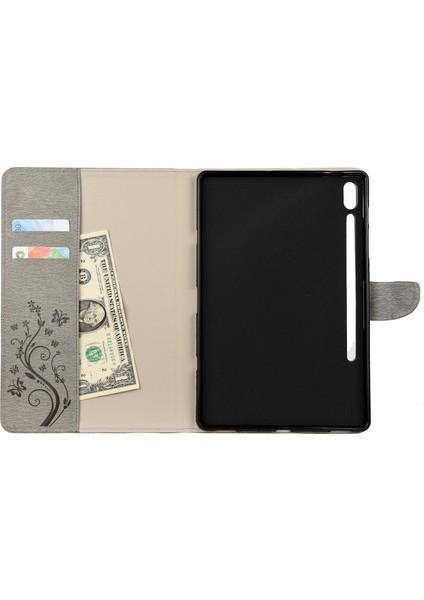 Baskı Çiçek Cüzdan Deri Çevirme Samsung Galaxy Tab S6 T860 T865 YEŞIL Tablet Kılıfı (Yurt Dışından)