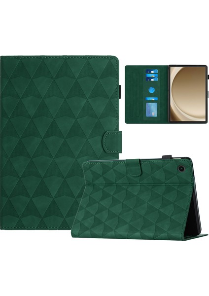 Samsung Galaxy Tab A9 Elmas Desenli Deri Kart Tutucu Tablet Kılıfı (Yurt Dışından)