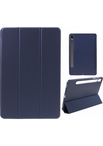 Samsung Galaxy Tab S9 Pu Mat Tpu Üç Katlı Standlı Düşmeyi Önleyici Koruyucu Tablet Kılıfı (Yurt Dışından)