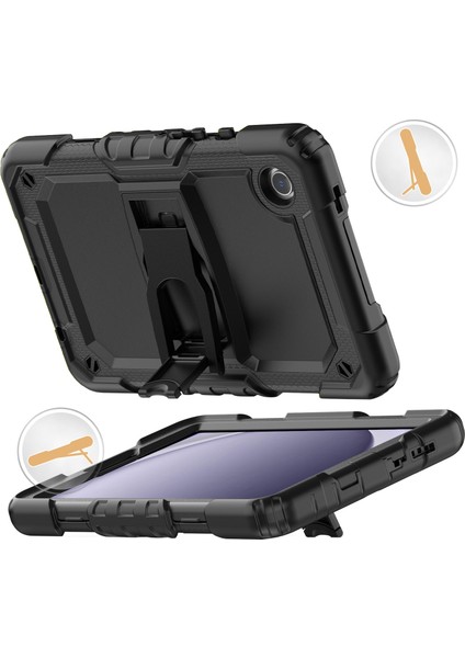 Samsung Galaxy Tab A9 (SM X110 X115) Kick Stand Omuz Askılı Tablet Kılıfı (Yurt Dışından)