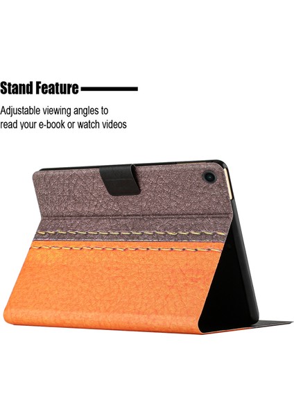 Samsung Galaxy Tab A9 Pu Deri Standlı Desen Baskı Tablet Kılıfı (Yurt Dışından)
