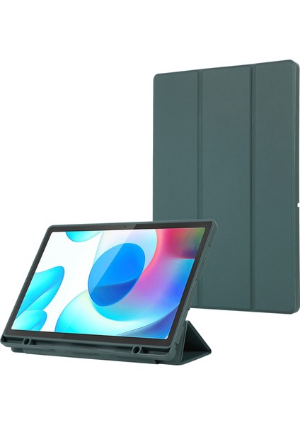 Samsung Galaxy Tab A9 Üç Katlı Stand Pu Deri Kalem Yuvası Tablet Kılıfı (Yurt Dışından)