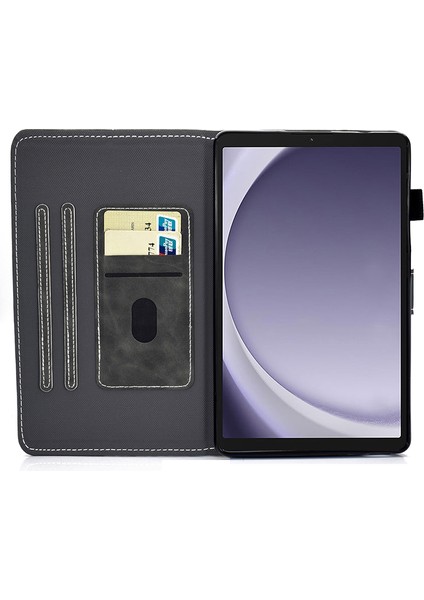 Samsung Galaxy Tab A9 Pu Deri Kart Yuvası Kalem Tutucu Standı Tablet Kılıfı (Yurt Dışından)