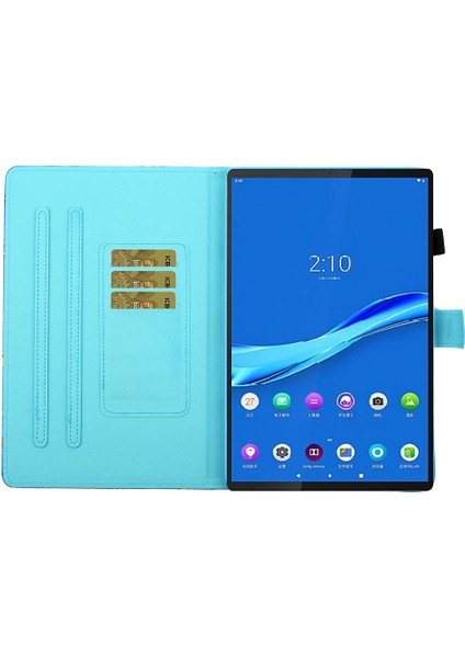 Samsung Galaxy Tab A8 10.5 (2021 2022) X205 X200 Baskı Deri Kart Yuvası Standı Folio Kalem Tutucu kule Tablet Kılıfı (Yurt Dışından)