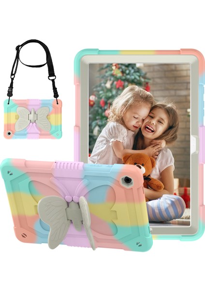 Samsung Galaxy Tab A9 Şekli Silikon Pc Tekme Standı Telefon Omuz Askısı Tablet Kılıfı (Yurt Dışından)