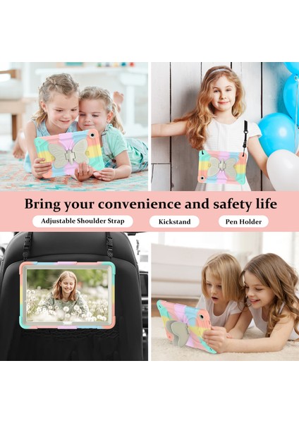 Samsung Galaxy Tab A9 Şekli Silikon Pc Tekme Standı Telefon Omuz Askısı Tablet Kılıfı (Yurt Dışından) indirimleri