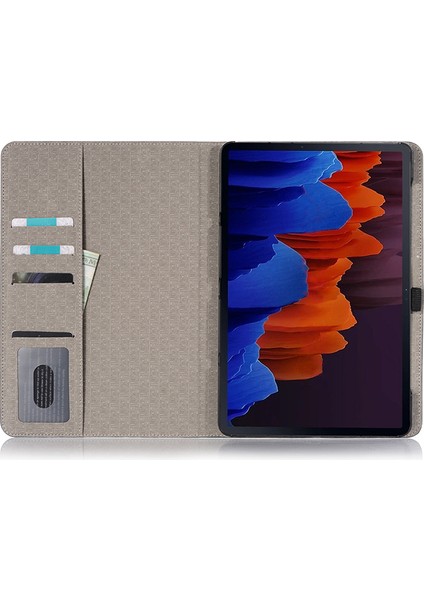 Samsung Galaxy Tab S7 T870 S8 Çapraz Doku Ekleme Deri Cüzdan Tablet Kılıfı (Yurt Dışından)