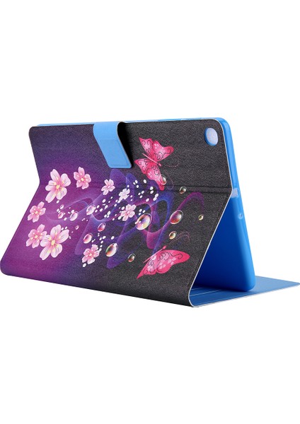 Samsung Galaxy Tab A7 10.4 (2020 2022) SM T500 SM T505 ÇIÇEK Desen Baskı Kart Yuvaları Deri Standlı Tablet Kılıfı (Yurt Dışından)