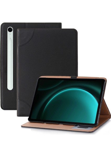 Samsung Galaxy Tab S9 Fe Çapraz Doku Kart Yuvaları Pu Deri Çevirin Tablet Kılıfı (Yurt Dışından)