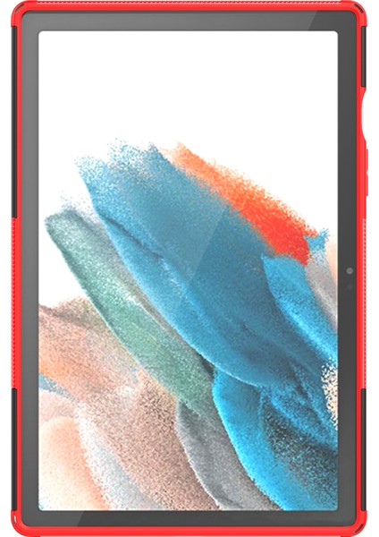 Samsung Galaxy Tab A8 10.5 (2021 2022) Lastik Dokusu Ağır Hizmet Hibrit Sert Pc Yumuşak Tpu Katlanır Destek Standı Tablet Kılıfı (Yurt Dışından)