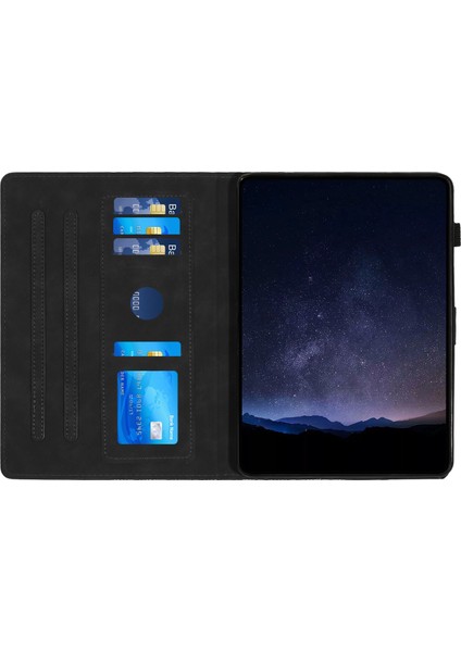 Samsung Galaxy Tab A 10.1 (2019) T510 Baskılı Tam Koruma Deri Kart Tutucu Tablet Kılıfı (Yurt Dışından)