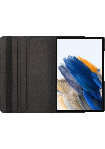 Samsung Galaxy Tab A8 10.5 (2021 2022) 360 Derece Dönen Stand Litchi Doku Otomatik Uyandırma uyku Premium Pu Deri Tablet Kılıfı (Yurt Dışından)