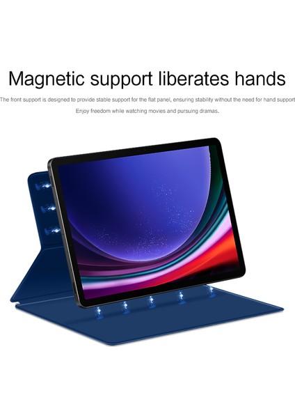 Samsung Galaxy Tab S9 Manyetik Pu Deri Standı Tablet Kılıfı (Yurt Dışından)