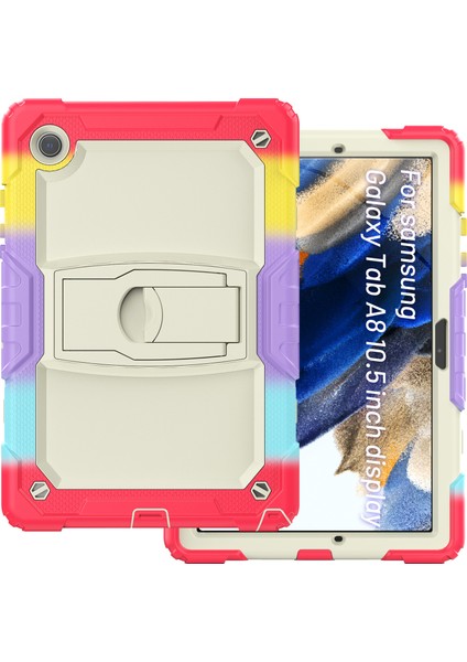 Samsung Galaxy Tab A8 10.5 (2021 2022) Kalınlaştırılmış Silikon Pc Omuz Askılı Koruyucu Kamuflaj Tablet Kılıfı (Yurt Dışından)