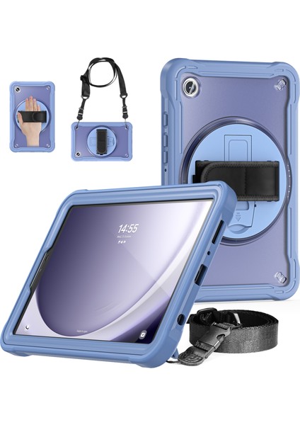 Samsung Galaxy Tab A9 El Kayışı Omuz Askısı Lavanta Tablet Kılıfı (Yurt Dışından)