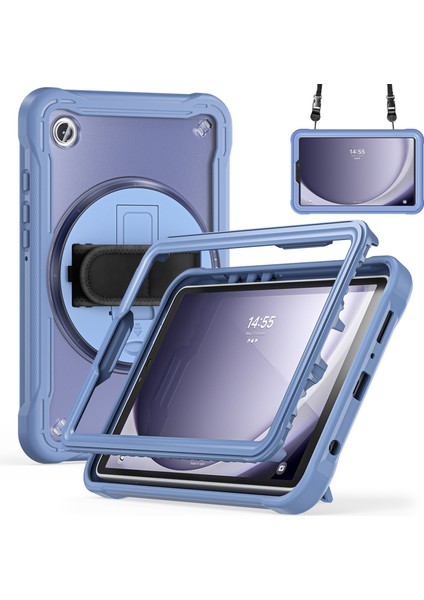 Samsung Galaxy Tab A9 El Kayışı Omuz Askısı Lavanta Tablet Kılıfı (Yurt Dışından)
