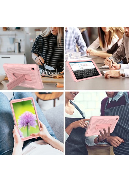 Seashell Digital Samsung Galaxy Tab A7 Lite 8.7 Inç T225 T220 (2021) Pc Tpu Silicone Kick Stand Hibrit Kontrast Tablet Kılıfı (Yurt Dışından)